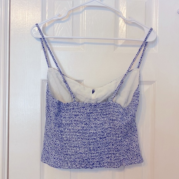 NWT | Abercrombie & Fitch Tank Womens Small Tie Front Cropped Cami Blue - summer - Picture 5 of 6